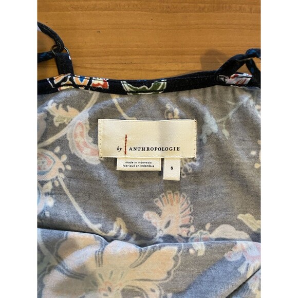 Anthropologie Blue S  Floral‎ Luka Size Jogger Jumpsuit Tassel Drawstring Waist - Picture 8 of 14